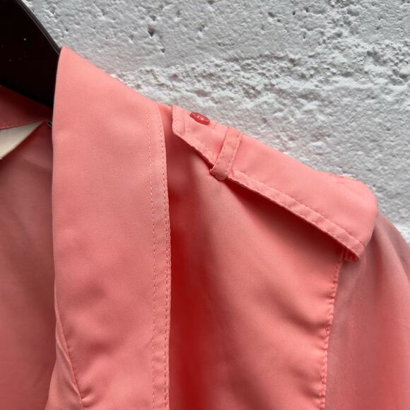 Vintage Diane Von Furstenberg Peach Button Down Blouse Size 8 - Picture 5 of 6